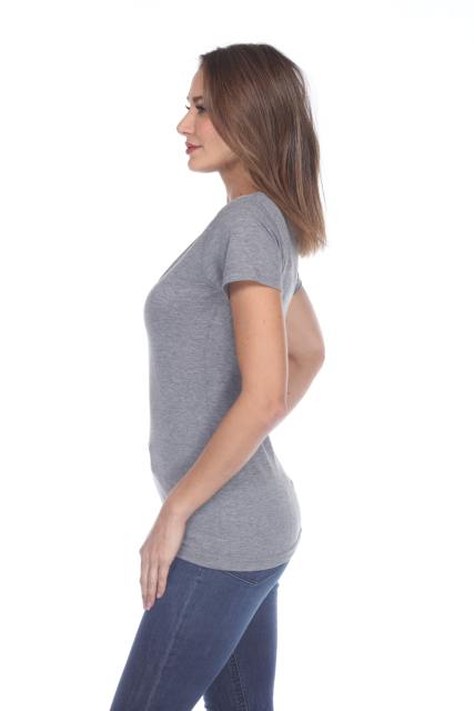 3203 Junior's Tri Blend Short Sleeve Deep V-Neck Tee