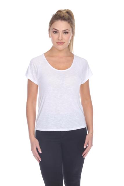 3401 Junior's Poly Rayon Slub Short Sleeve Boxy Tee