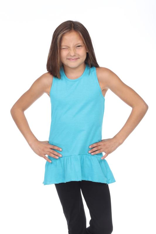 9013 Girl's Tied Racerback Ruffle Tank