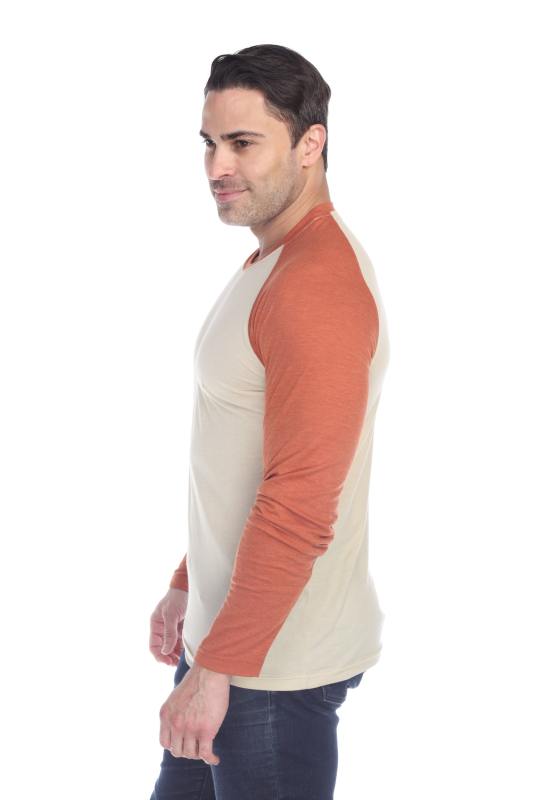 3701 Men's Long Sleeve CVC Blended Crew Neck Raglan