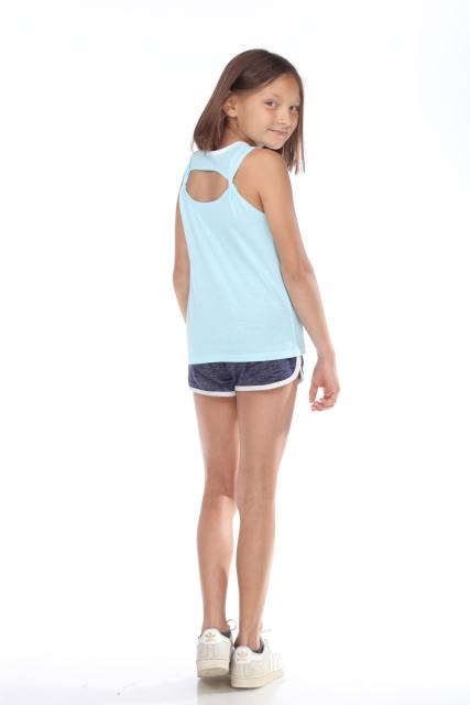 9210 Girls Twist Strap Open Back Tank