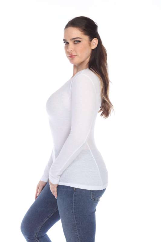 6100 Junior's Long Sleeve Thermal Crew Neck Tee