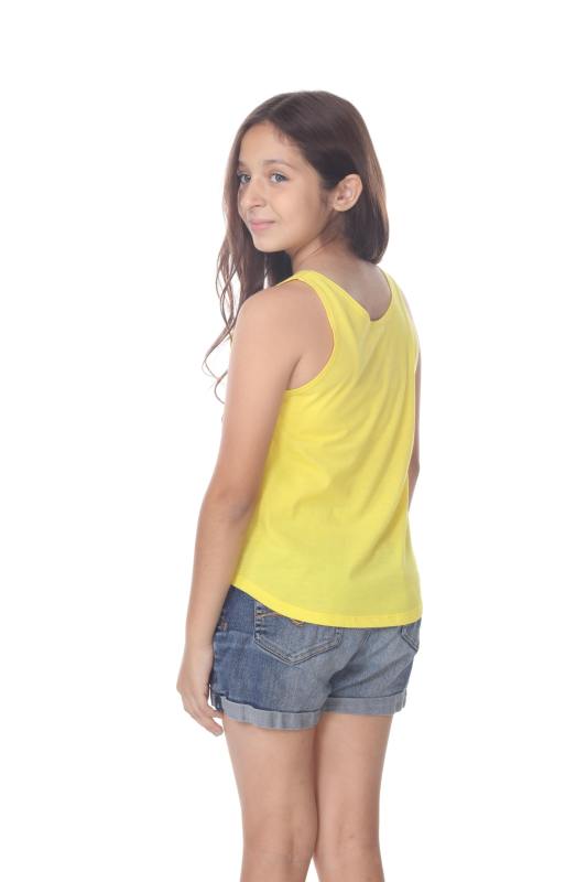 9016 Girls Curved Hem Tank Top