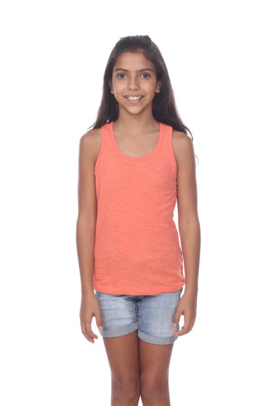 9004 GIRLS RACERBACK COTTON SLUB TANK