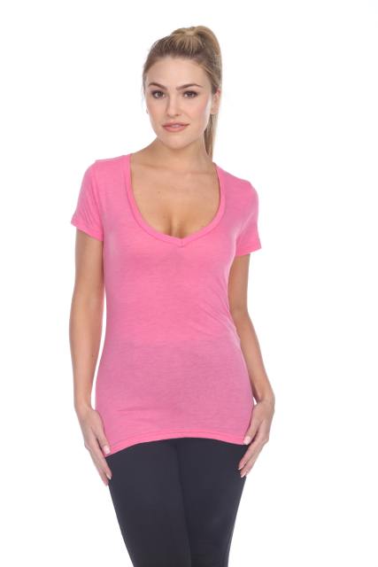 3203 Junior's Tri Blend Short Sleeve Deep V-Neck Tee