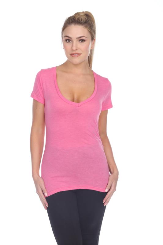 3203 Junior's Tri Blend Short Sleeve Deep V-Neck Tee