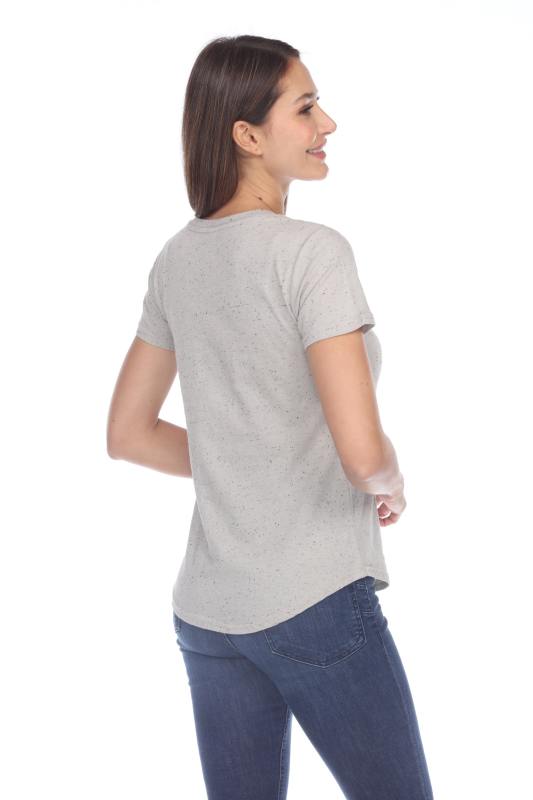 1201 Junior's Cotton Nub Scoop Neck Tee with Curve Hem