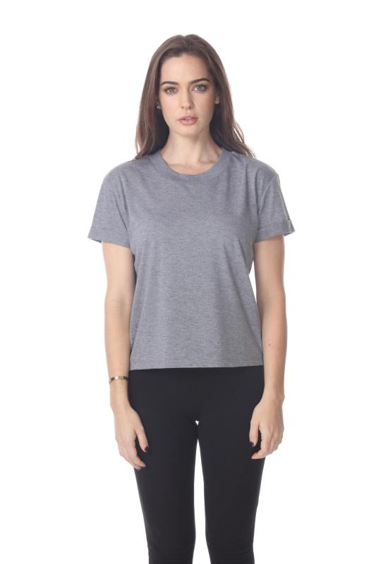 3216 Junior's Rolled Cuff Short Sleeve Boxy Tee