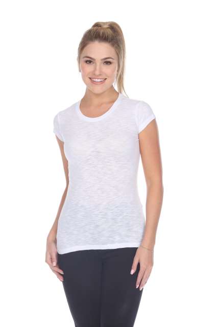 6050 Juniors Cap Sleeve Cotton Slub Tee