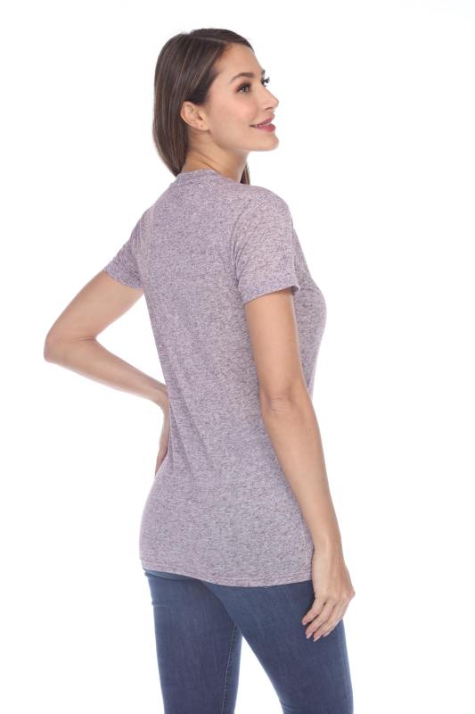 3800 Junior's Short Sleeve Poly Linen Crew Neck Tee