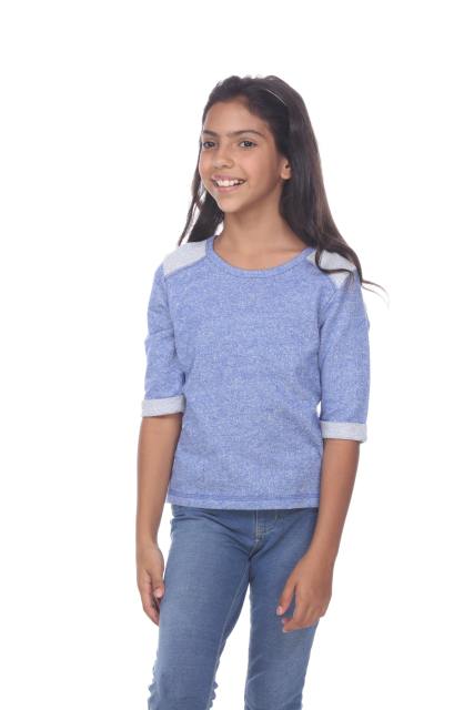 8908 Girls Cuffed 3/4 Sleeve Pullover