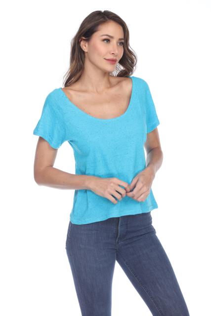 1202 Junior's Cotton Nub Short Sleeve Crop Box Tee