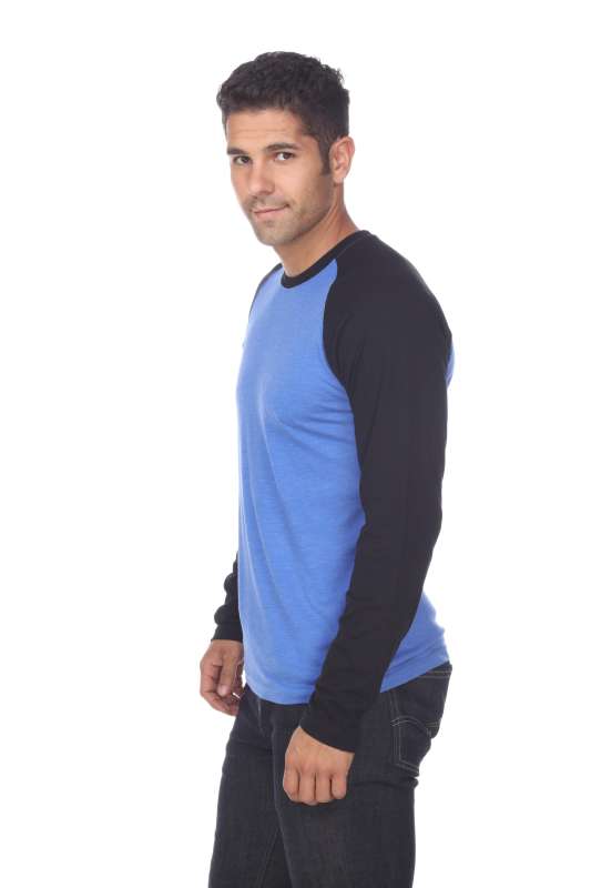 3701 Men's Long Sleeve CVC Blended Crew Neck Raglan