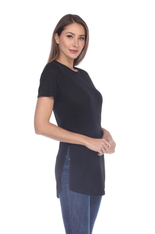 3308 Junior's Viscose Short Sleeve Vented Tee