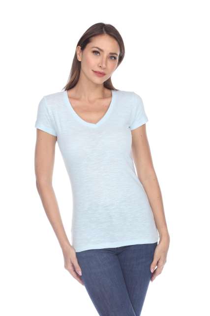 6053 Juniors Cap Sleeve Cotton Slub Tee