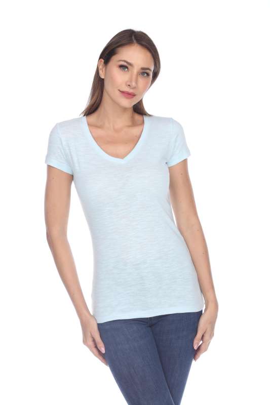6053 Juniors Cap Sleeve Cotton Slub Tee
