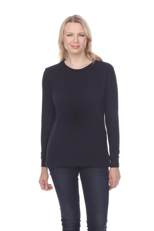 7110 Ladies Long Sleeve Crew Neck Tee with Side Vents