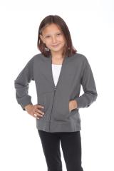 8902G Girls French Terry Llong Sleeve Zip Hoodie