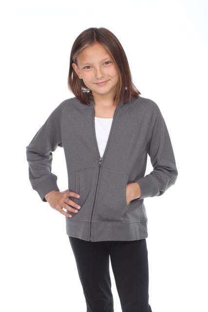 8902G Girls French Terry Llong Sleeve Zip Hoodie