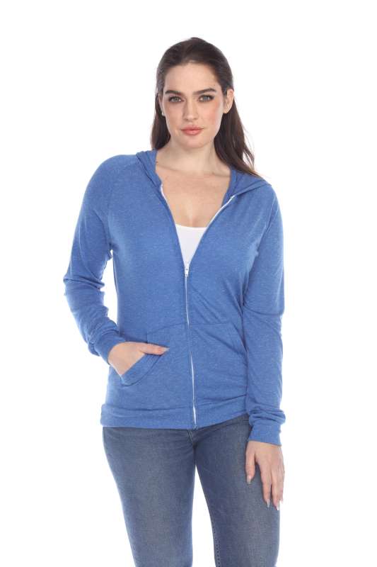 6153 Juniors Poly Linen Zip Hoodie