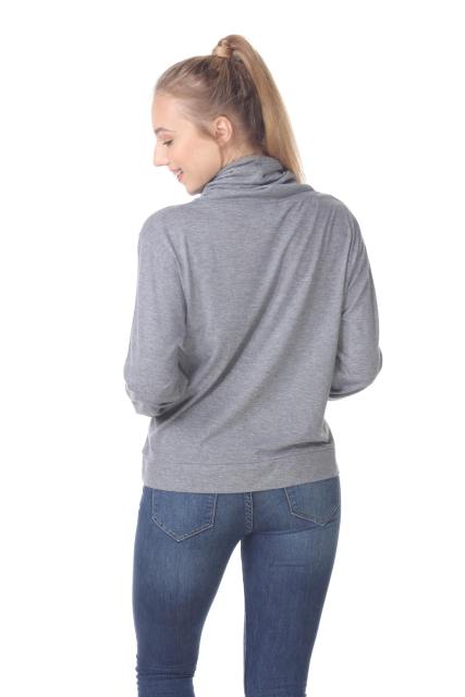 3217 Junior's Relaxed Mock Neck Long Sleeve Pullover