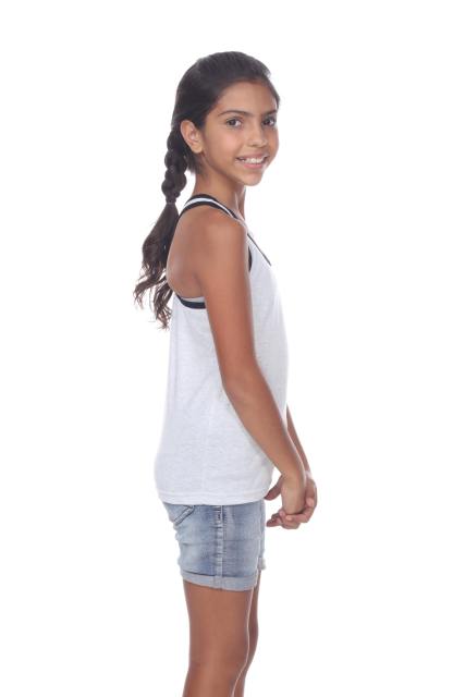 9207 Girls Tri Blend Contrast Racerback Tank