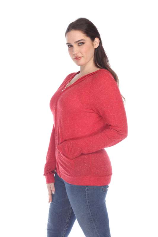 6153 Juniors Poly Linen Zip Hoodie
