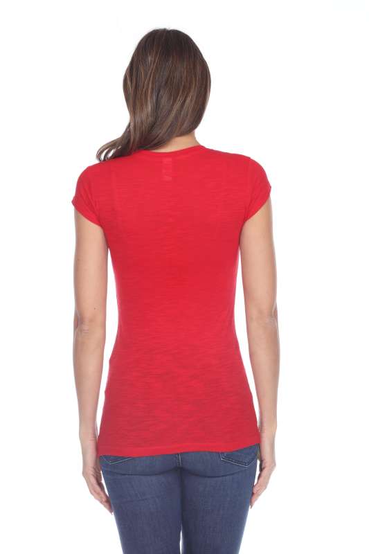 6050 Juniors Cap Sleeve Cotton Slub Tee