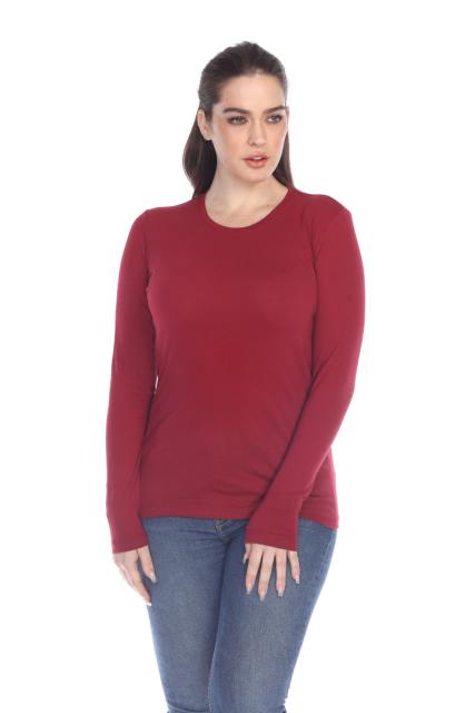 1100 Junior's Long Sleeve Crew Neck Tee