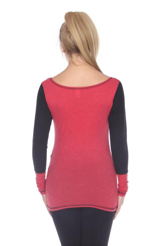3101 Junior's Cotton Poly Blend Body with Black Thermal Long Sleeve Tee