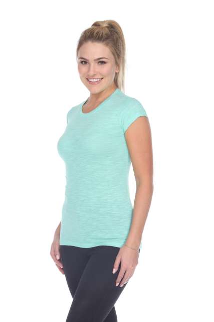 6050 Juniors Cap Sleeve Cotton Slub Tee