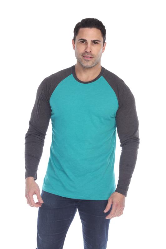 3701 Men's Long Sleeve CVC Blended Crew Neck Raglan