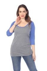 3206 Junior's Tri Blend 3/4 Contrast Sleeve Raglan