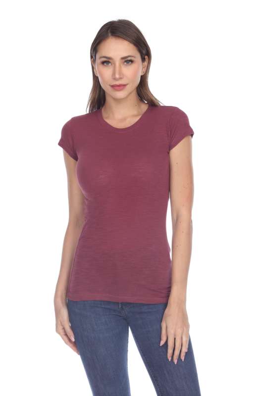6050 Juniors Cap Sleeve Cotton Slub Tee