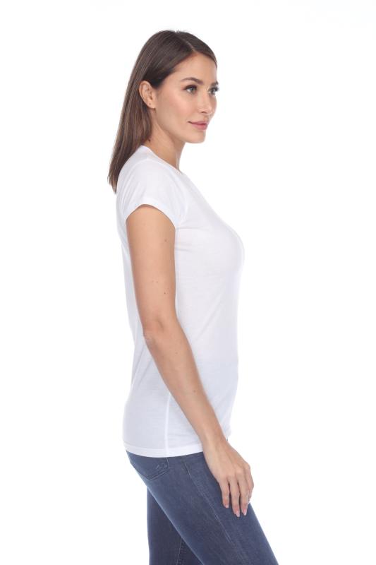 3000 Junior's Cap Sleeve CVC Blended Crew Neck Tee