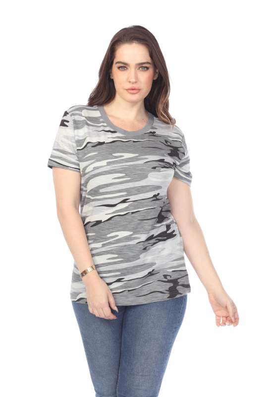 4002C Junior Camo Print Essentials Loose Body Tee
