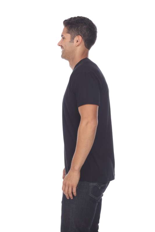 4004 Adult Unisex Short Sleeve Crew Neck Rolled Cuff Tee