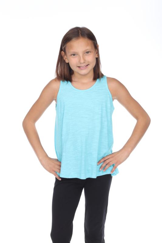 9007 Girls Curve Hem Flowy Tank