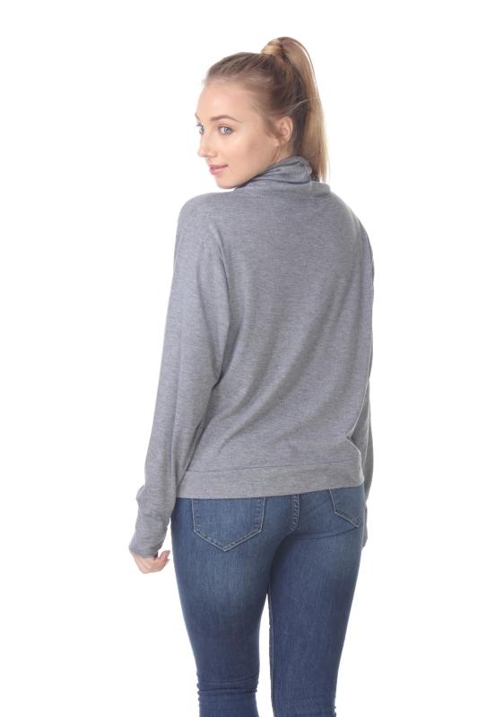 3217 Junior's Relaxed Mock Neck Long Sleeve Pullover