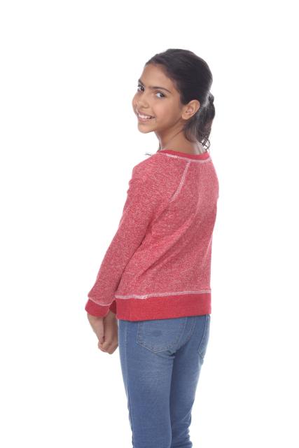 8904G Girls French Terry Long Sleeve Pullover