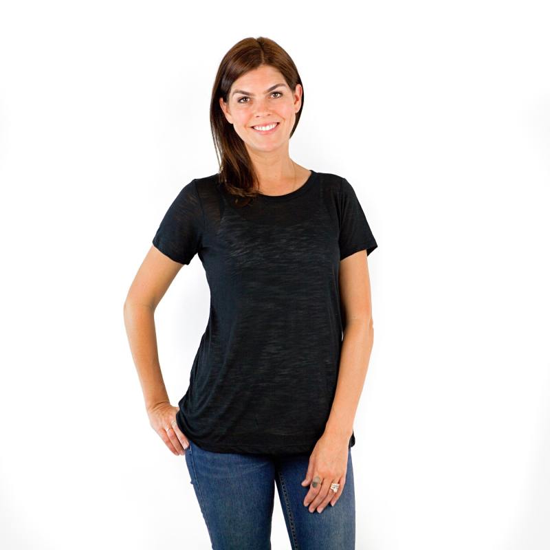 7400 LADIES POLY RAYON SLUB SS SCOOPNECK