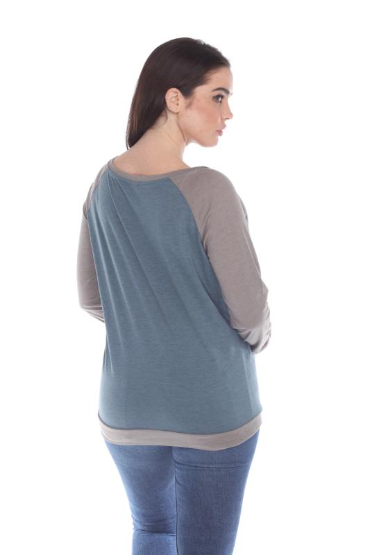 3102 Junior's Cotton Poly Contrast Raglan Long Sleeve Pullover