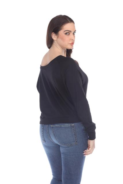 3904 Junior's Bamboo Blend Crop Long Sleeve Pullover