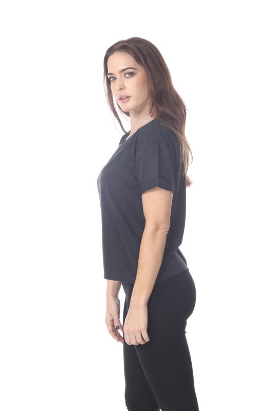 3216 Junior's Rolled Cuff Short Sleeve Boxy Tee