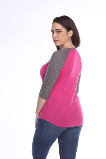 3454 Junior's Scoop Neck 3/4 Sleeve Raglan