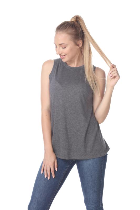 3311 Junior's Poly Viscose Tank Top with Slit Back