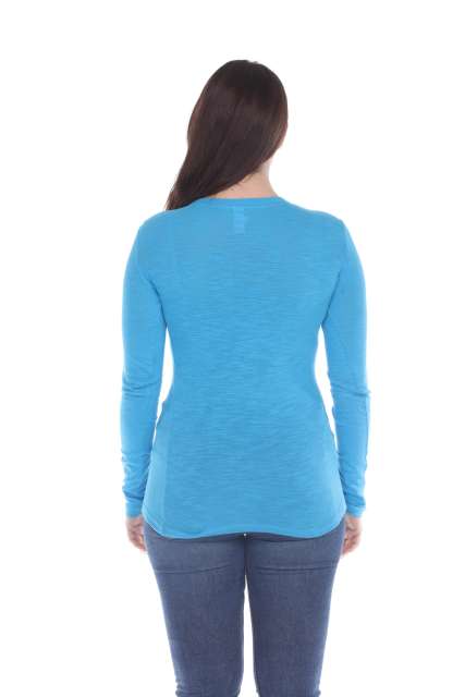 6150 Junior's Long Sleeve Cotton Slub Crewneck Tee