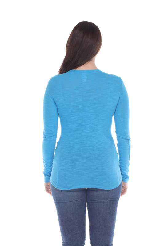 6150 Junior's Long Sleeve Cotton Slub Crewneck Tee