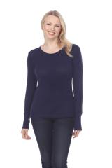 7610 Ladies Long Sleeve Crew Neck Tee With Exposed Thumb Cuff