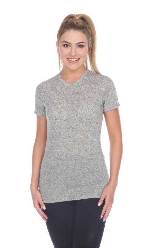 3800 Junior's Short Sleeve Poly Linen Crew Neck Tee